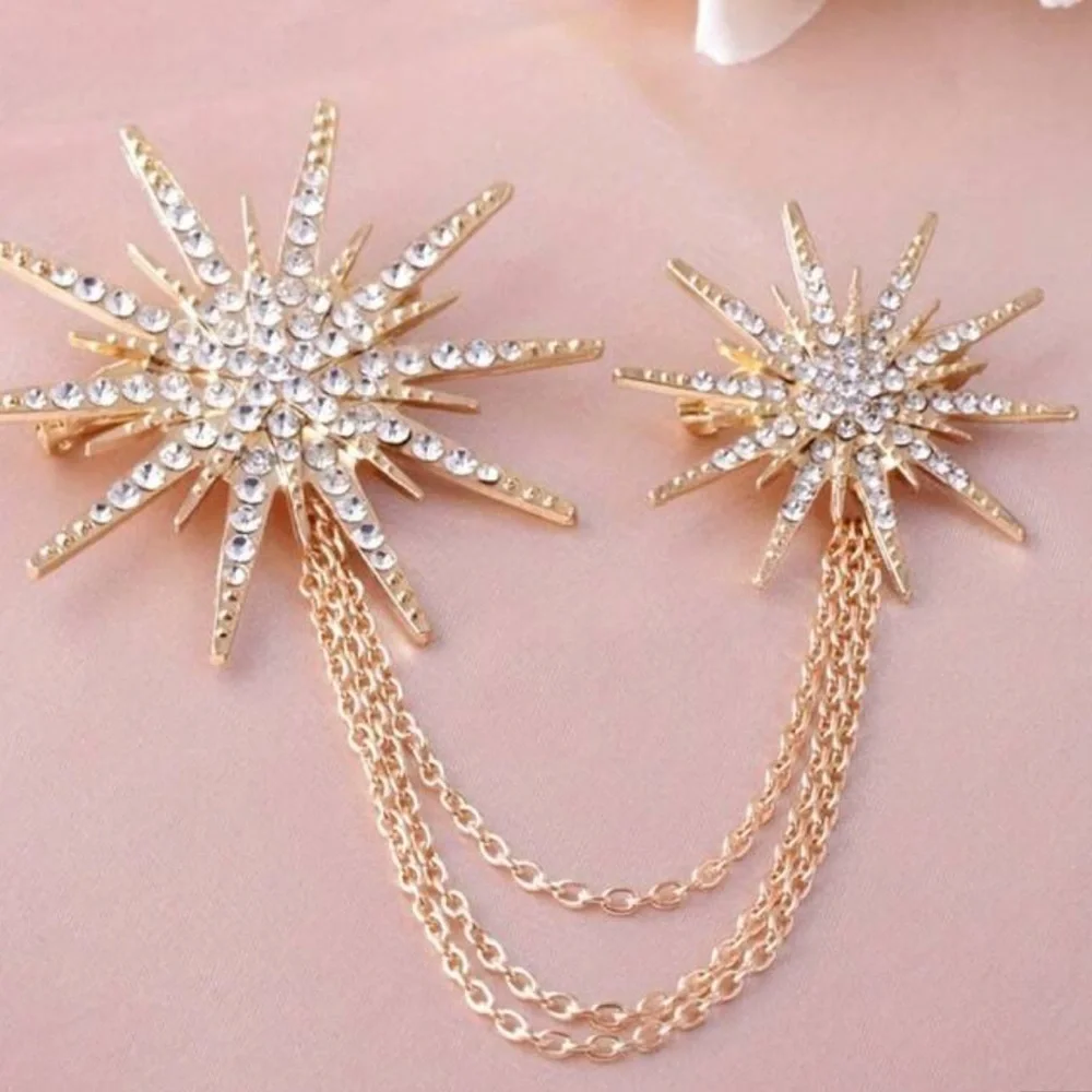 ๐๐๐ โSUN EXPLOSION GOLD STARBURSTโ CRYSTAL BROOCHโ๏ธ๐๐๐ - Picture 3 of 4